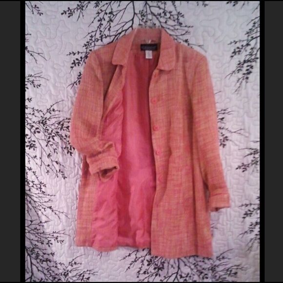 Dialogue Pink/Orange Tweed Coat