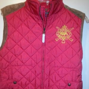 Quilted vest w/ calf leather detail