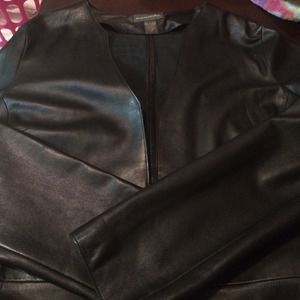 Banana Republic Leather Peplum Light Jacket