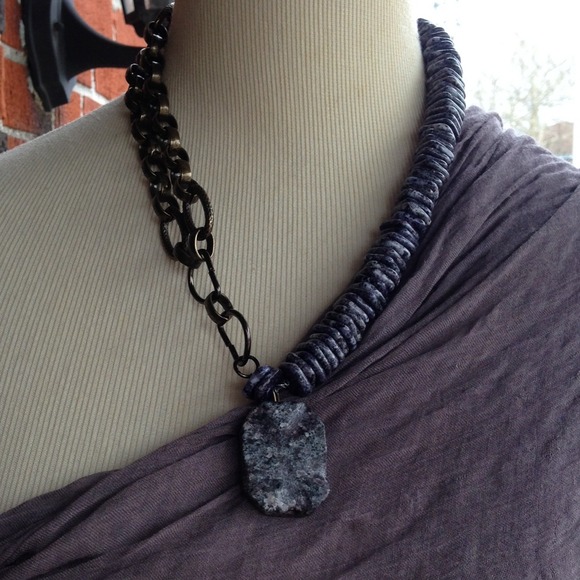 🎉SOLD🎉Handmade beaded chain stone necklace - Picture 1 of 4