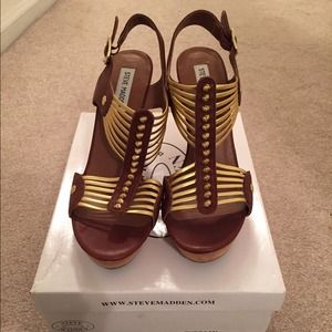 Leather Steve Madden Wedge Sandals