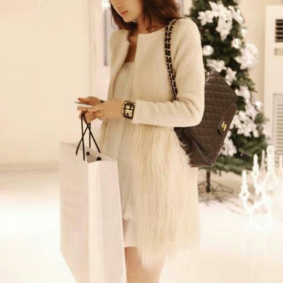 Jackets & Blazers - Creme Winter Woolen Coat