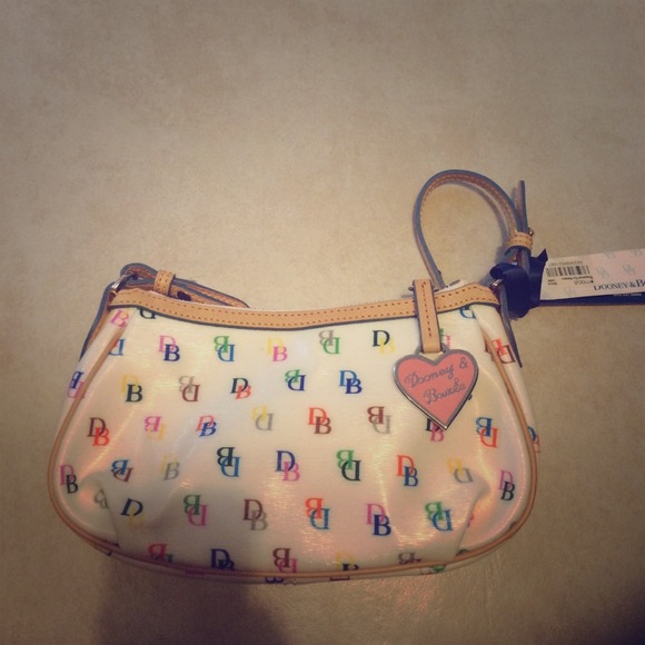 Rainbow and white dooney and burke purse