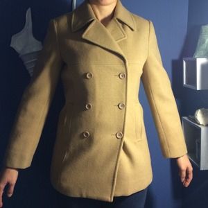 Express camel colored wool peacoat