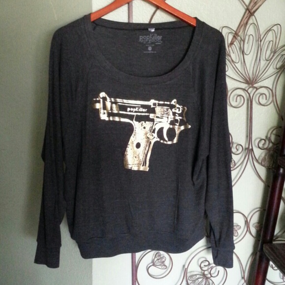 PopKiller brand long sleeve gun graphic