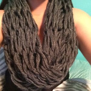 Homemade arm knit scarves!