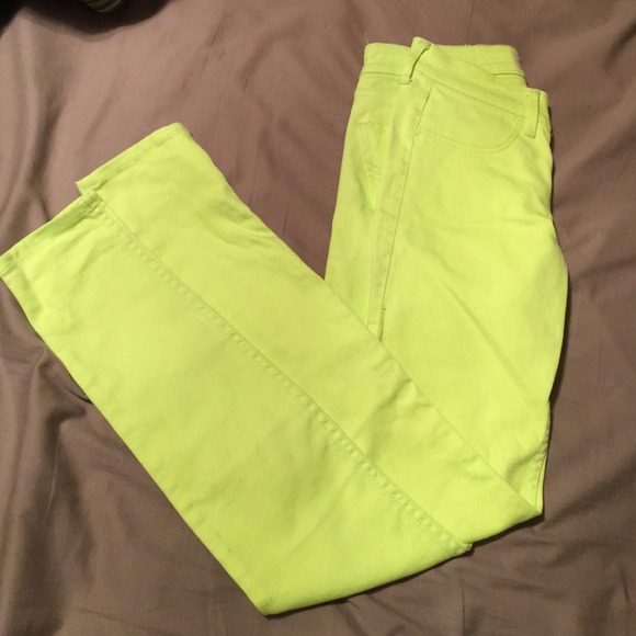 Hollister neon bright yellow jeans