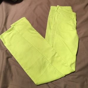 Hollister neon bright yellow jeans