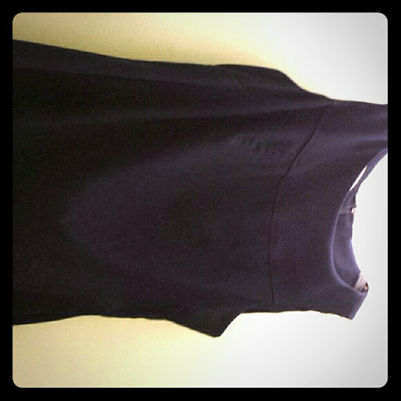 Navy blue cocktail dress.