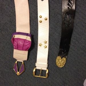 PRICE DROP. ALL THREE BELTS FOR TEN DOLLARS.