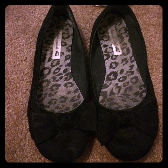 Black suede flats