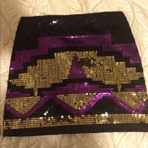 Tribal sequence skirt