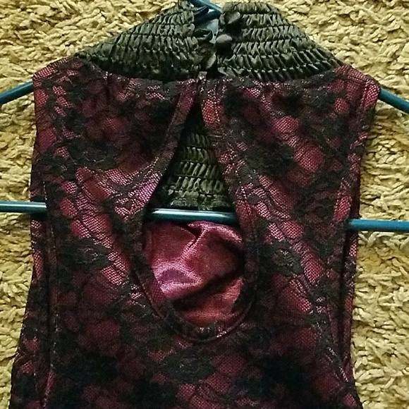 Black/pink Lace Dress - Picture 3 of 4