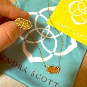 Kendra Scott gold drusy set.