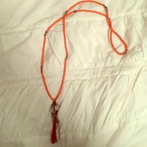 Orange long necklace