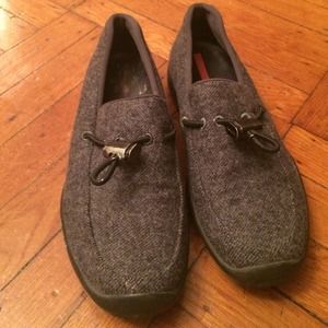 Prada Grey Flannel toggle loafer, 6,5