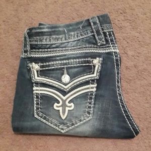 Trade. Rock revivals boot cut jeans.