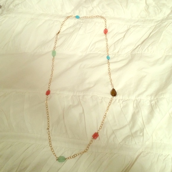 Gold chain beaded necklace