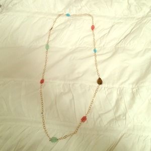 Gold chain beaded necklace