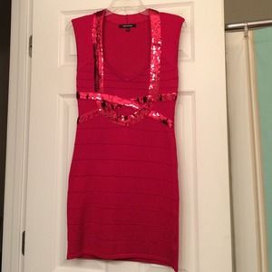 Sexy Red Fitted Sequin Dress!
