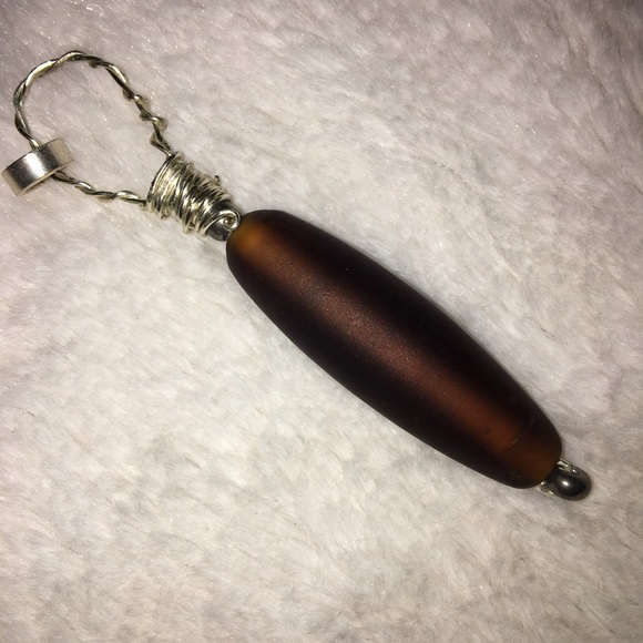 Smooth Matte Brown Beach Glass Pendant - Picture 6 of 7