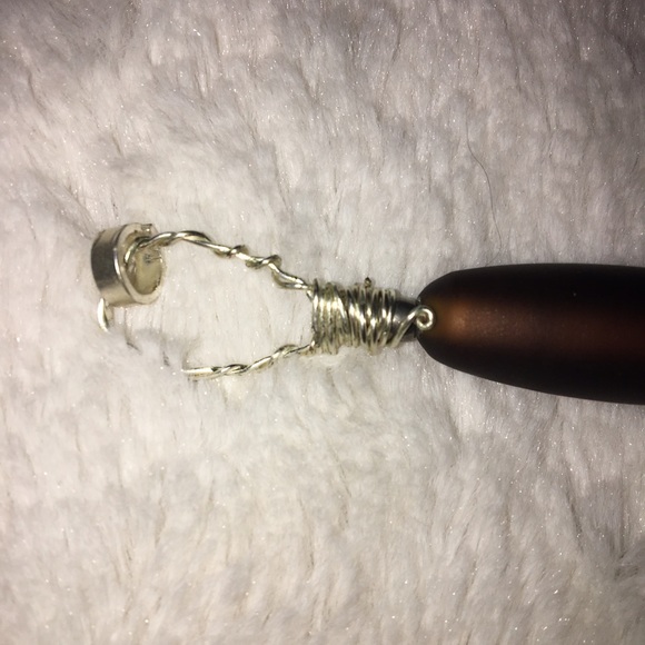 Smooth Matte Brown Beach Glass Pendant - Picture 7 of 7