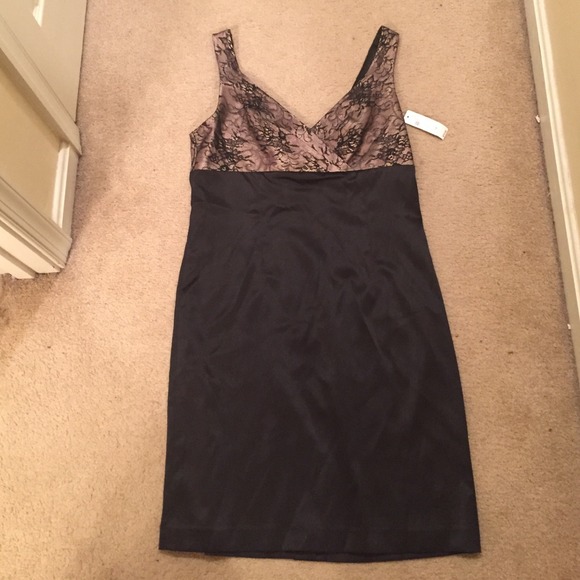 Sexy black/tan lace dress