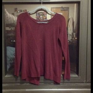LF MAROON MILLAU BACKLESS SWEATER