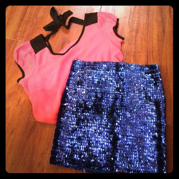 Blue sparkly skirt
