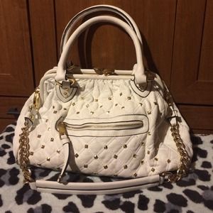 Light grey/White studded purse