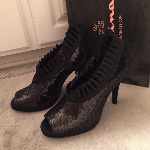 Nina black sequin heels - Picture 1 of 2