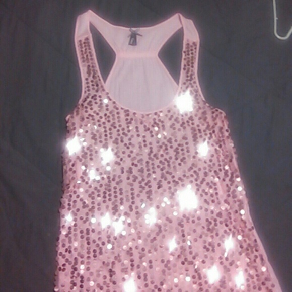 Vanity Sequined pink Tank Top