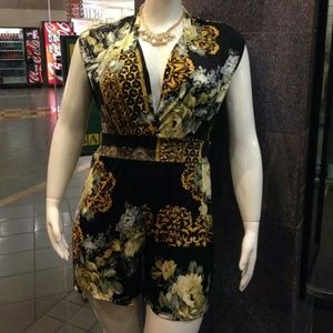 Plus size shorts romper.