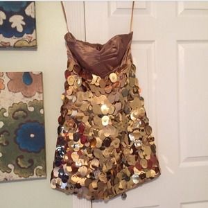❌SOLD❌ Strapless Gold Party Dress