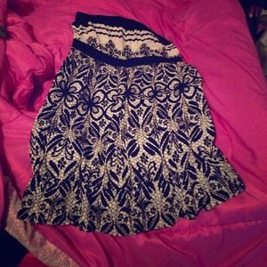 Black and white dress with flower design