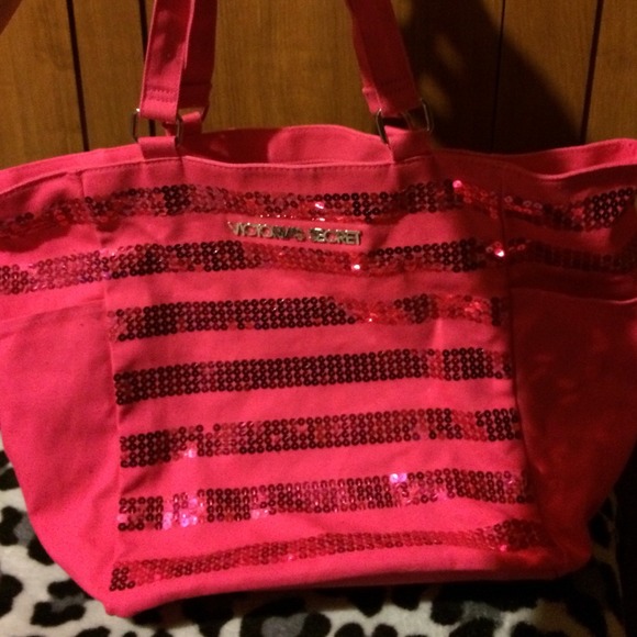 Victoria's Secret sequin tote bag