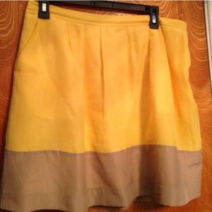 Beige and yellow J Crew skirt size 10 color block