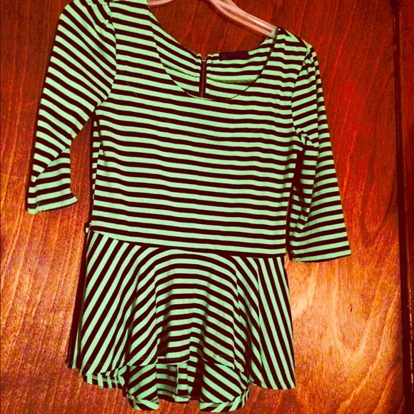 Striped peplum top