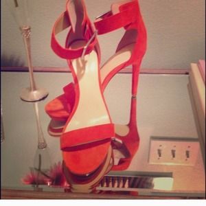 orange Calvin Klein sandal heels
