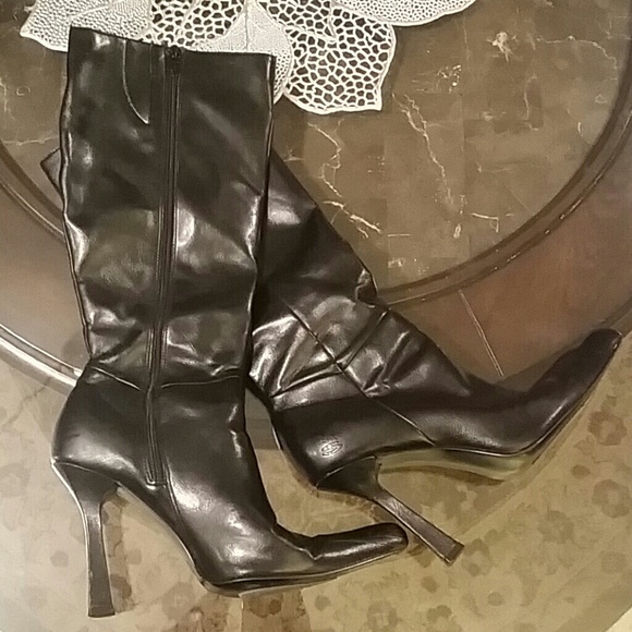 Black Skechers knee high boots