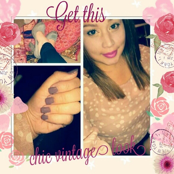 Chic vintage looking polka dotted blouse