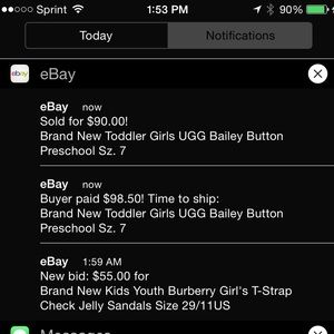 Sold on eBay NWT Toddler UGG Bailey Button Sz. 7