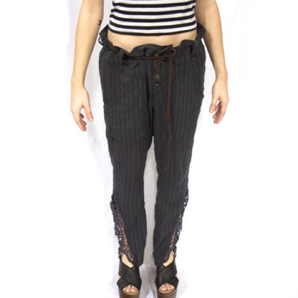 Free people crochet detail soft pant