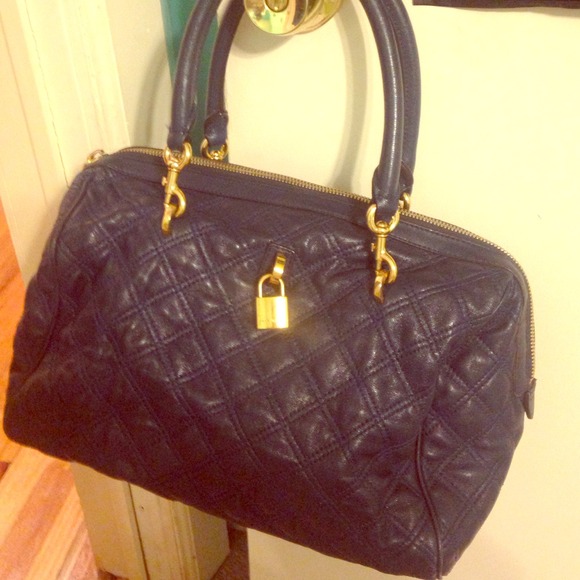 Navy blue leather quieted Marc Jacobs bag