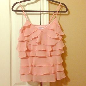 Candies pink ruffled tank top.