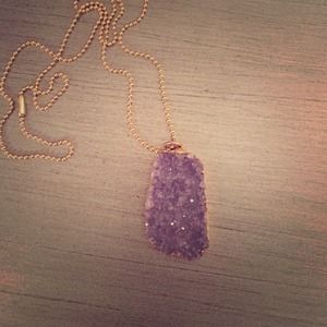 Rough amethyst necklace