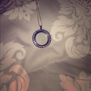 Origami owl rhinestoned necklace! Can buy charms!