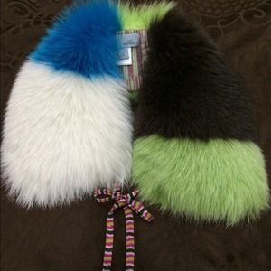 Missoni multi color fur collar