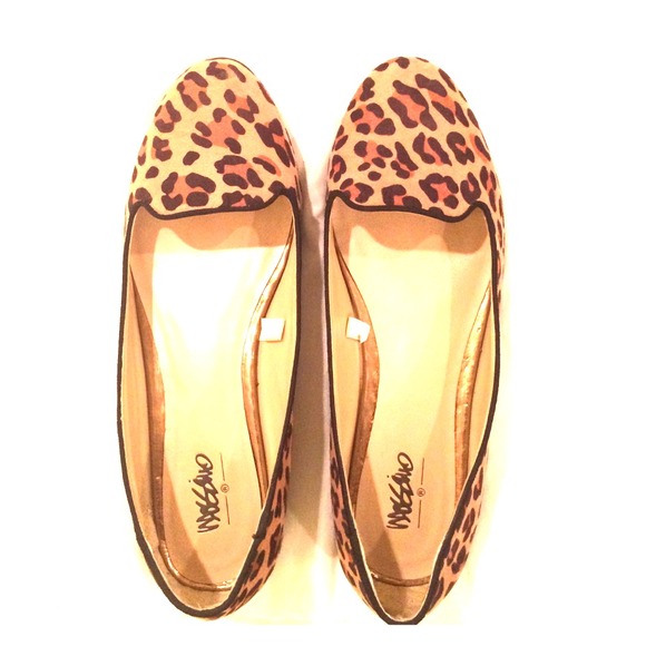 Leopard print flats smoking slippers
