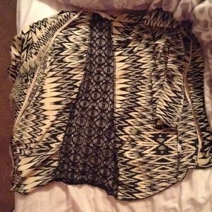 Cute cream and black kimono